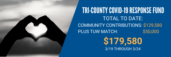 More than $179,000 to the Tri-County COVID-19 Response Fund The total includes a $50,000 match from Trident United Way and a community contribution of 129580