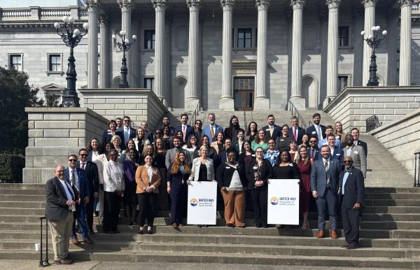 Group photo of United Ways of South Carolina outside the SC State House