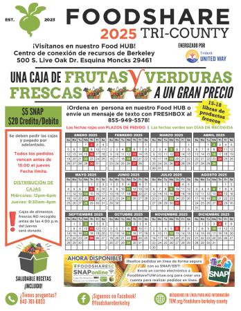 Photo of foodshare calendar in spanish