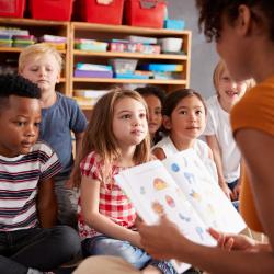 children being read books